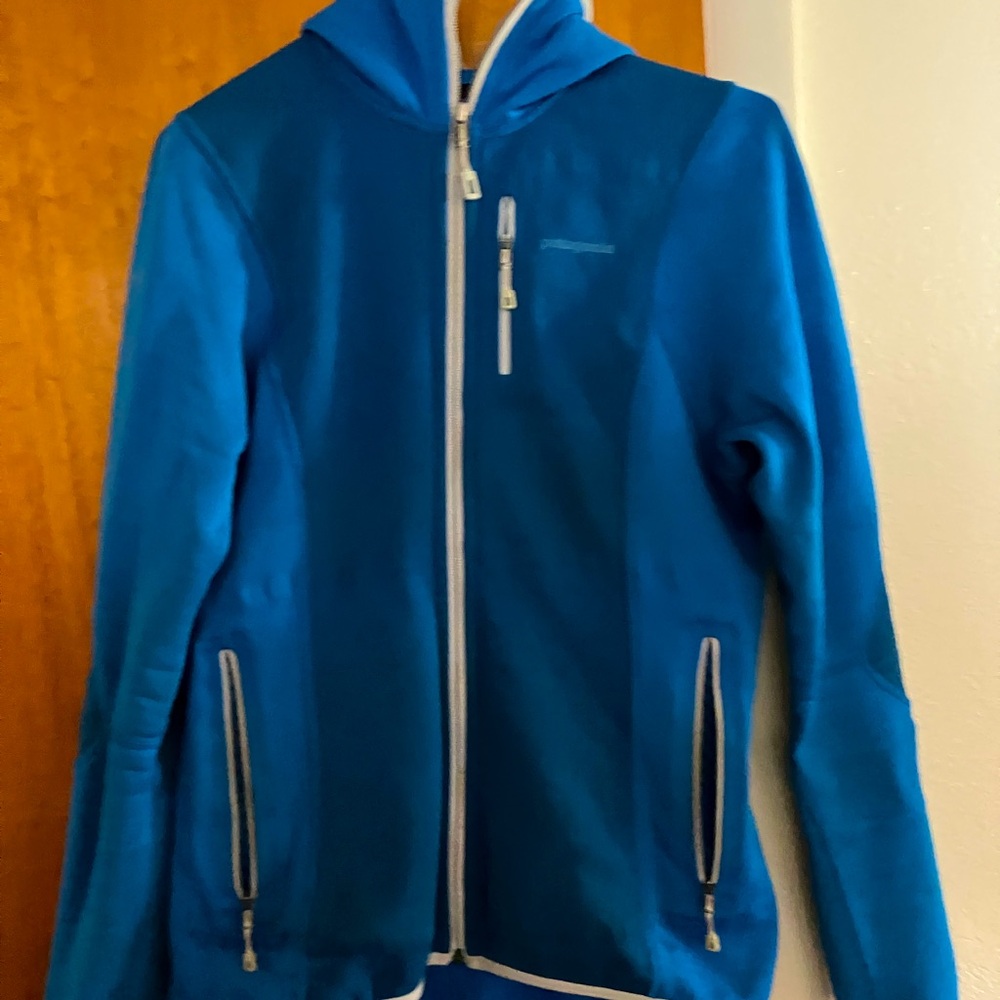 Blue R1 Zip-Up Hoodie